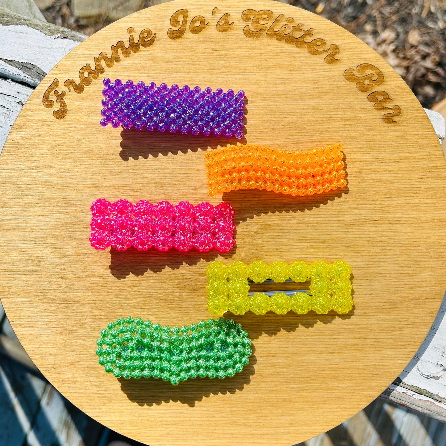Neon hair clips bundle
