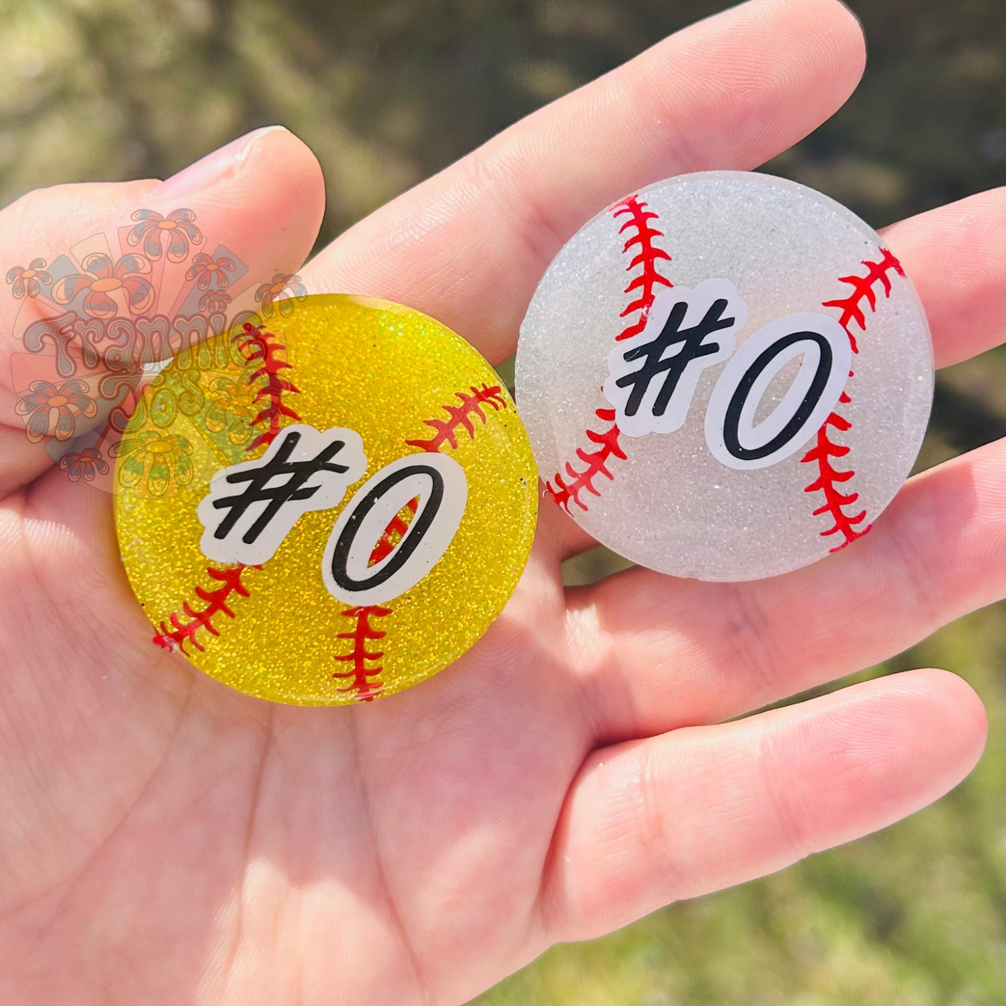 Baseball/softball # hair clip set (MOQ 2 sets)