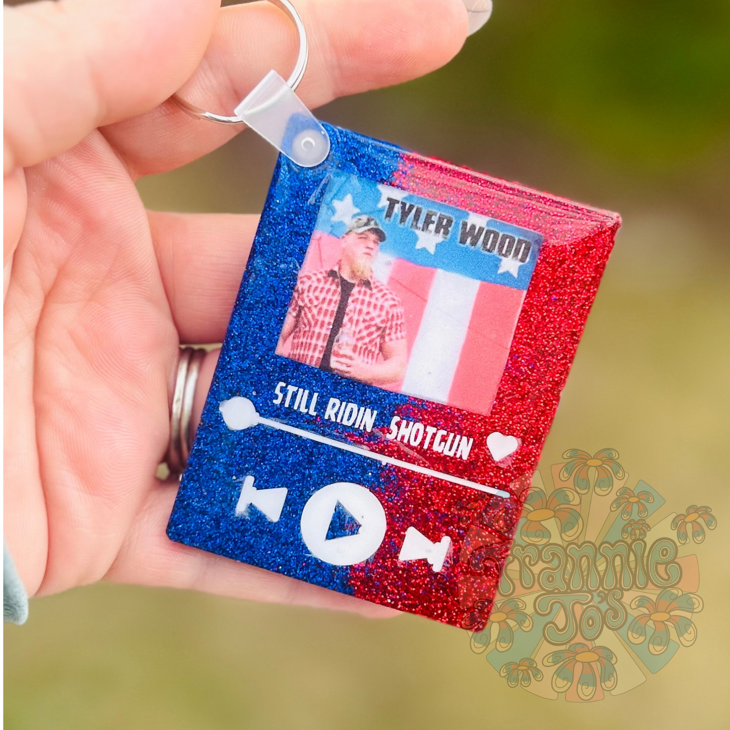 Playlist epoxy keychain