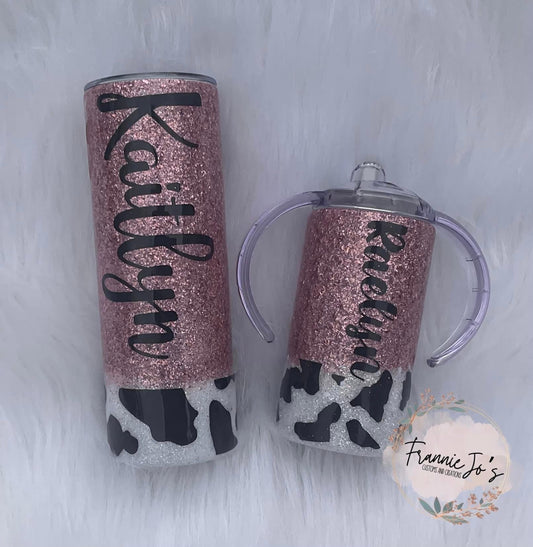 Custom glitter tumbler