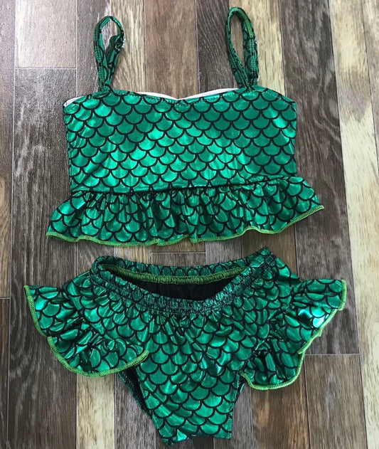 Green mermaid 2pc suit