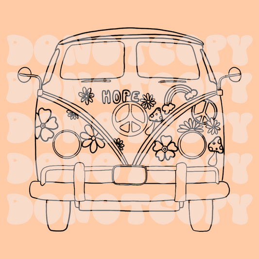 Groovy coloring sticker