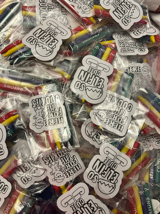 Christmas coloring stickers w/crayons