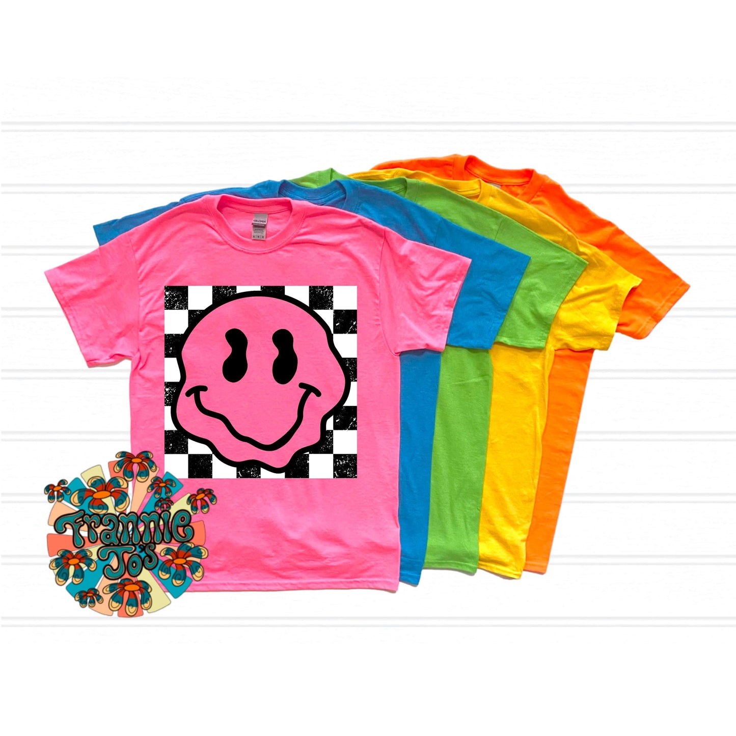 Smiley checkered neon (wholesale)