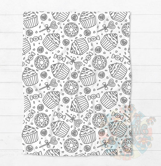 Sweet treats coloring blanket