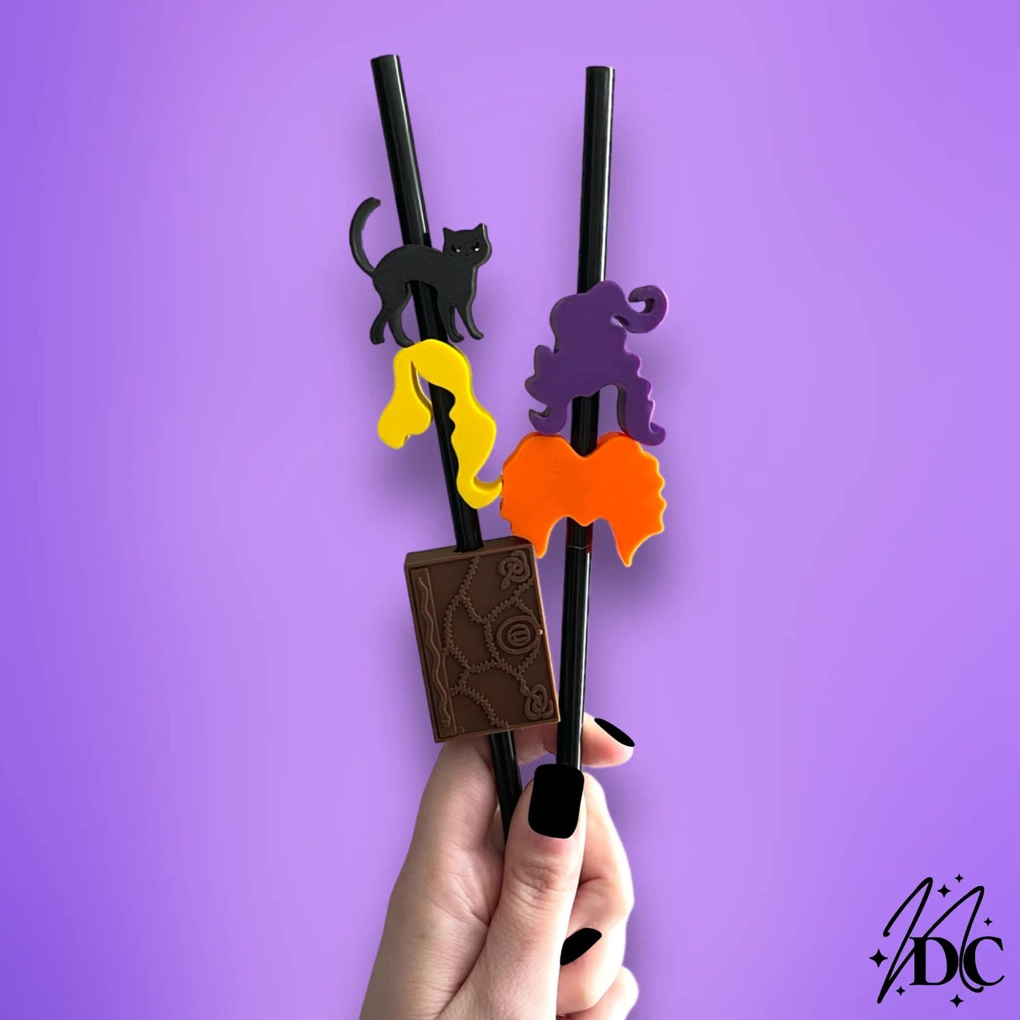 Witchy sisters straw topper set