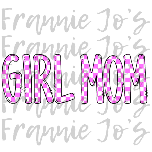 Girl mom pink checkered png
