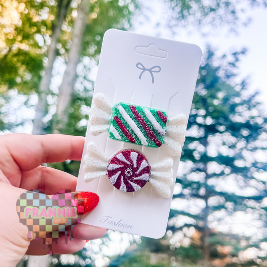 Christmas candy hair clips
