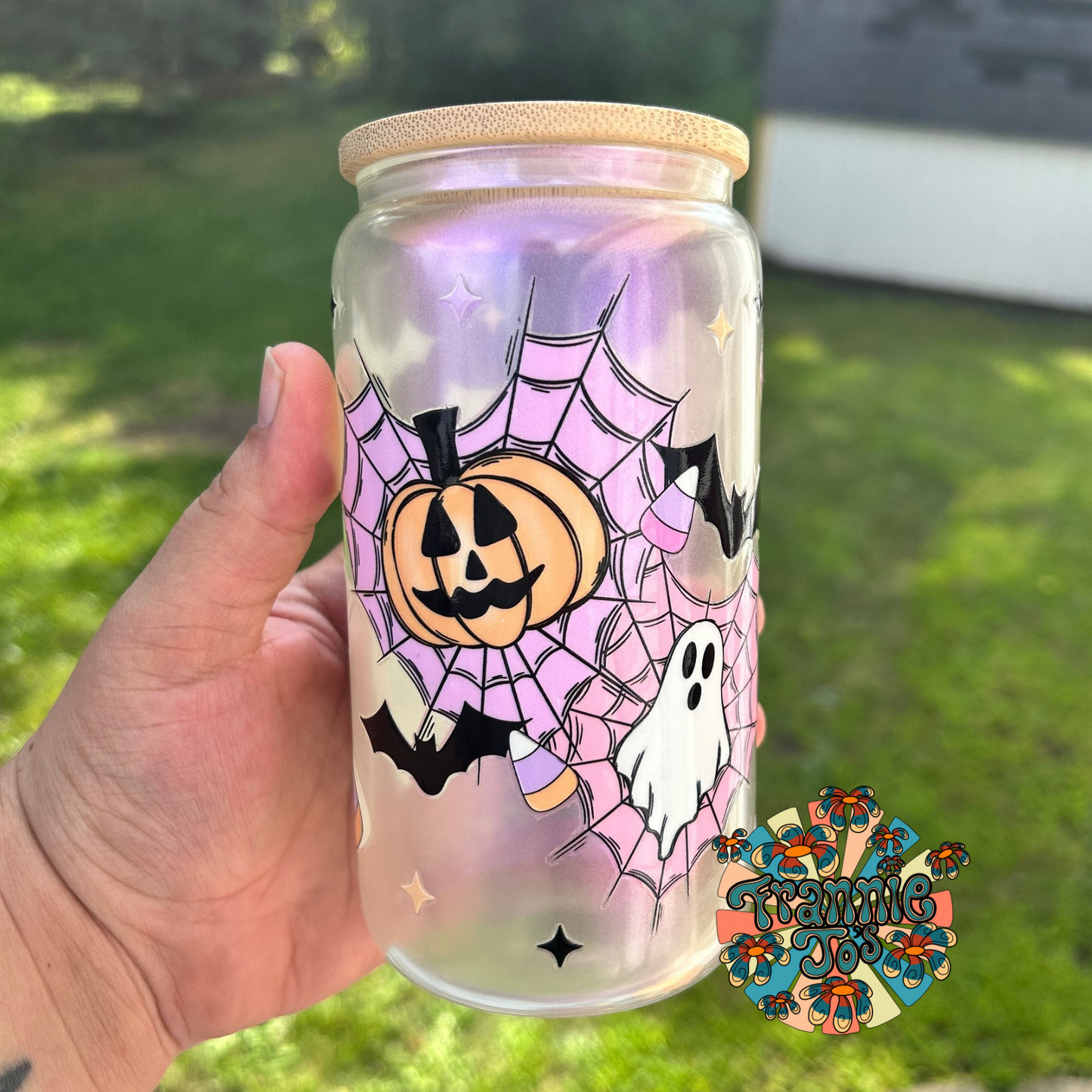 Cutesy spooky iridescent cup