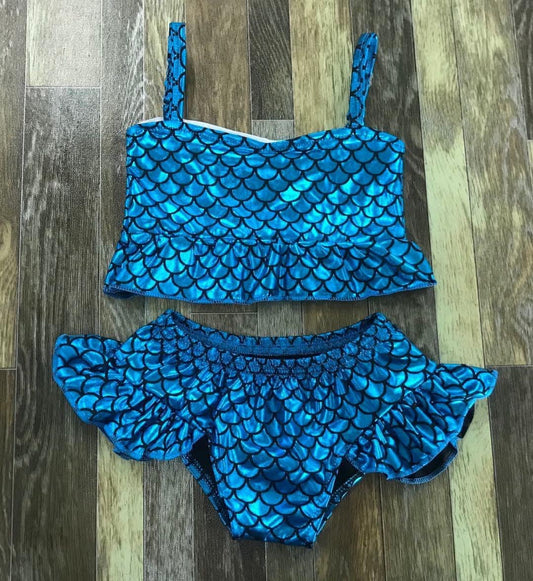 Blue mermaid 2pc suit