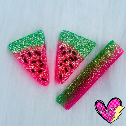 Watermelon hair clip set (MOQ 3)