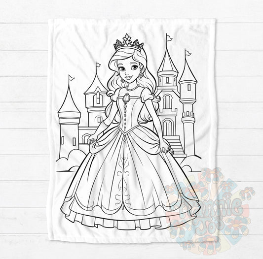 Princess coloring blanket