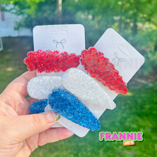Red, White & Blue hairclip set
