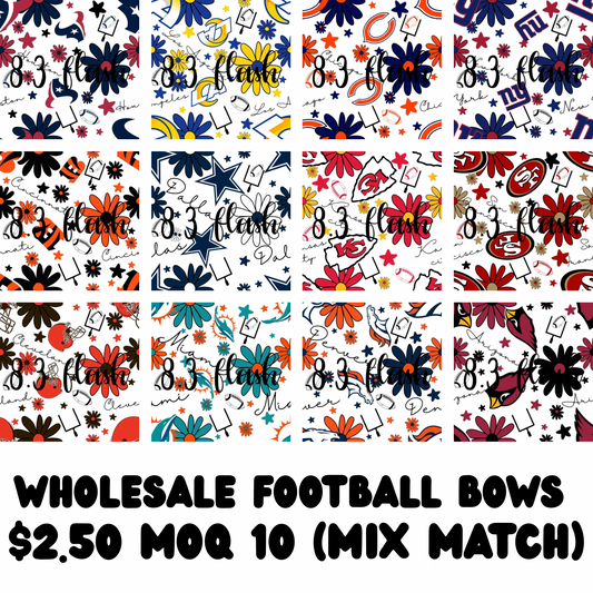 Football bows (wholesale) MOQ 10