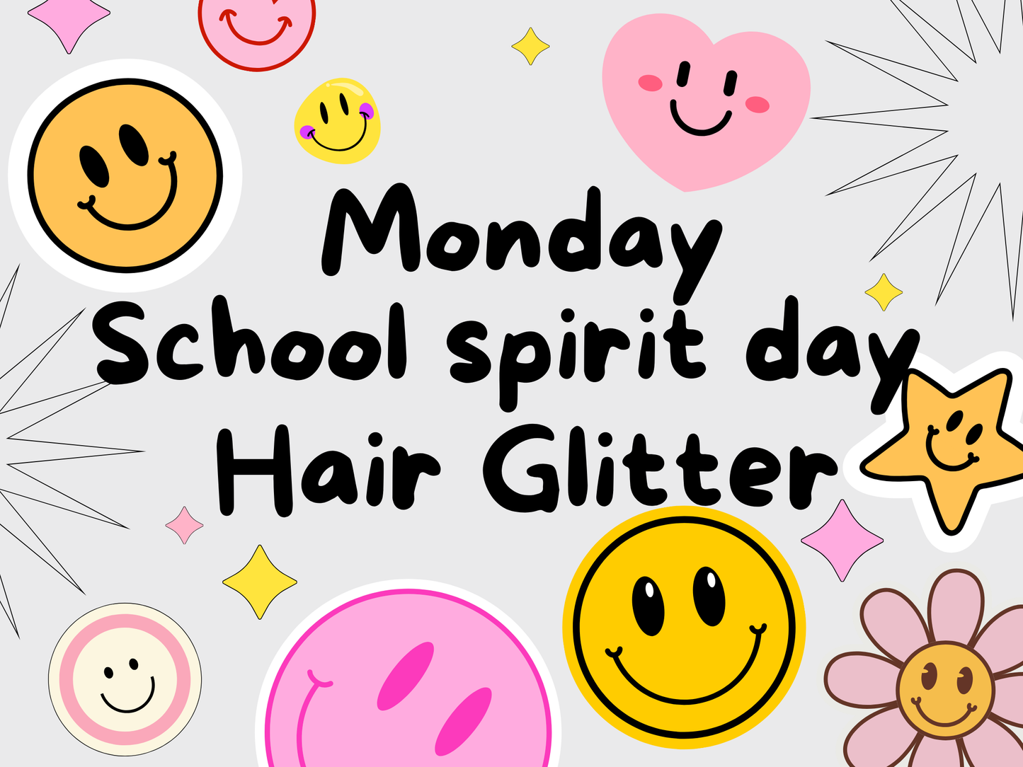 School spirit hair glitter