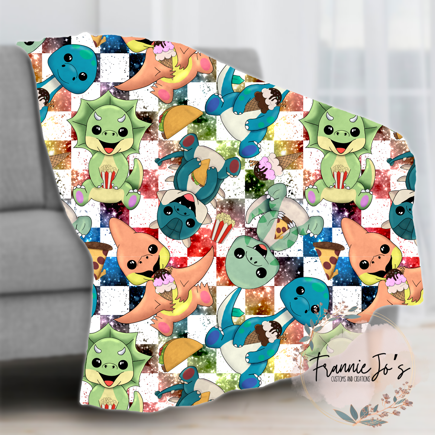 Foodie Dino’s blanket