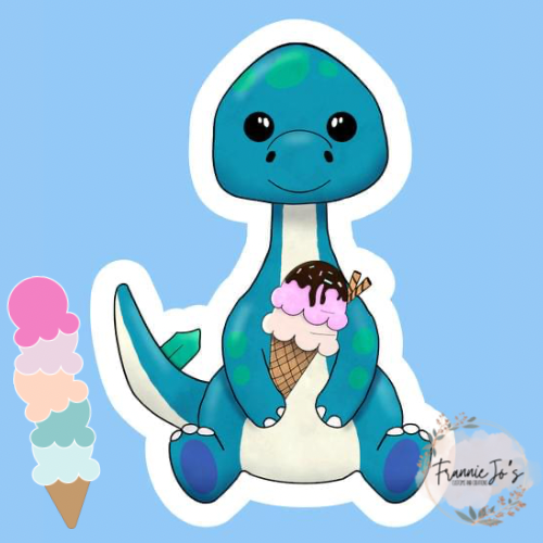 Icecream Dino Sticker