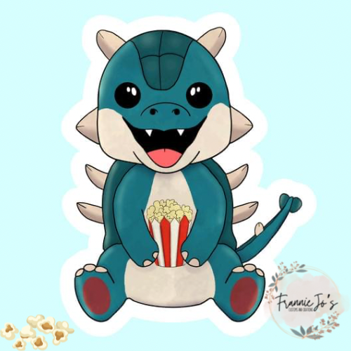 Popcorn Dino Sticker