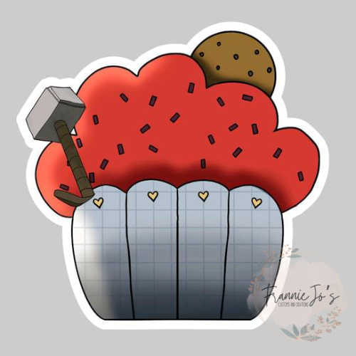 Strong Hammer Cupcake sticker