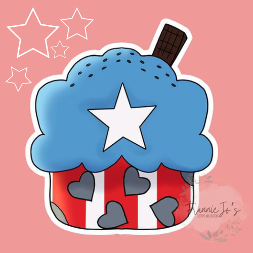 Stars & Strips Cupcake Sticker